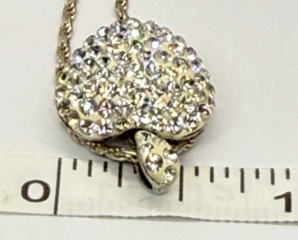 Karizia Italy 925 Silver Rope Chain & Pave Heart Pendant Set 7.4g 16” Necklace - Picture 12 of 16